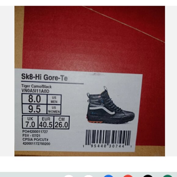 Vans Men\'s 8/Women 9.5 Sk8 Hi Gore Tex MTE-3 Tiger Camo Black GTX VN0A5I11A0D main image 4